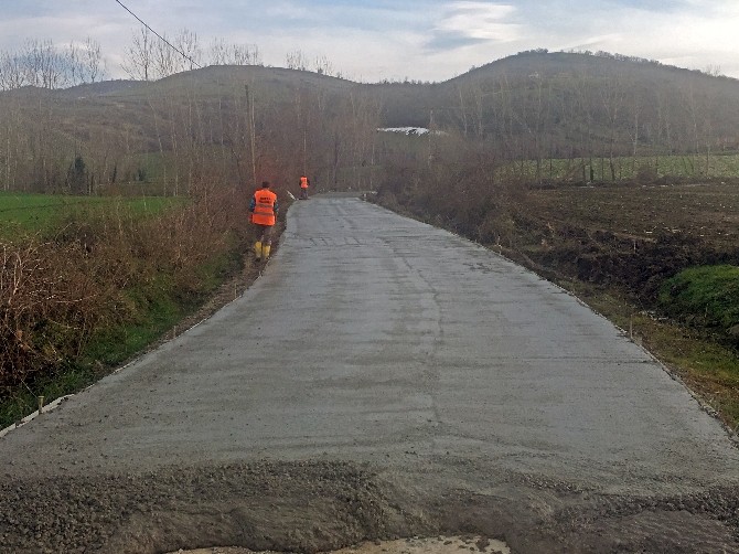 Bafrada Beton Yol Çalışmaları Yeniden Başladı
