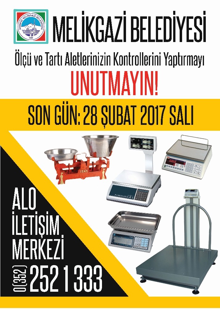 Melikgazi Belediyesinde Ölçü Ve Tartı Aletleri Kontrolü İçin Geriye Sayım Başladı