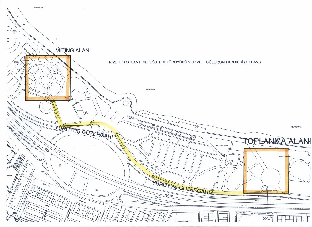 Rizede, Yürüyüş Ve Gösteri Yapılacak Yerler Belirlendi