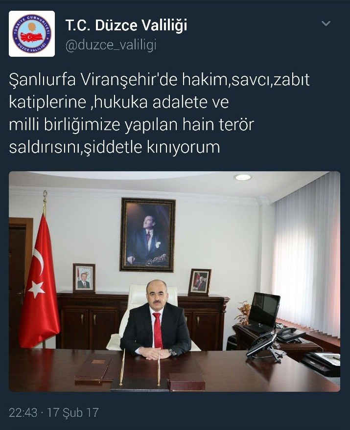 Vali Dağlı Viranşehirde Gerçekleştirilen Saldırıyı Kınadı