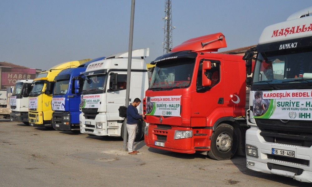 İnegölden Suriyeye 6 Tır Yardım