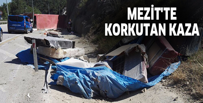 MEZİT’TE KORKUTAN KAZA