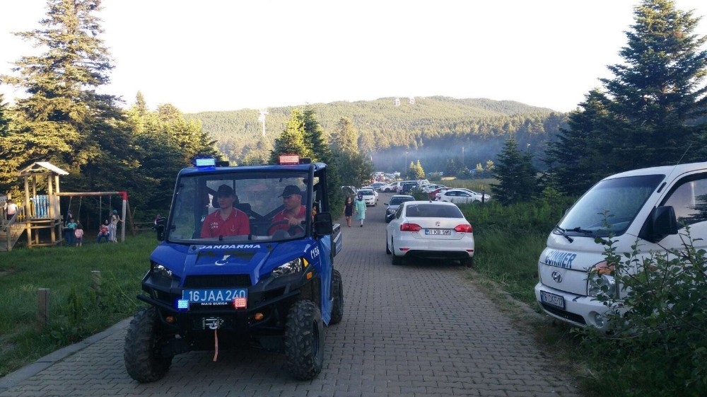 Uludağda Hafta Sonu Yoğunluğuna Jandarmadan Dronelu Tedbir