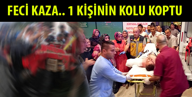 İnegöl’de Feci Kaza.. 1 Kişinin Kolu Koptu