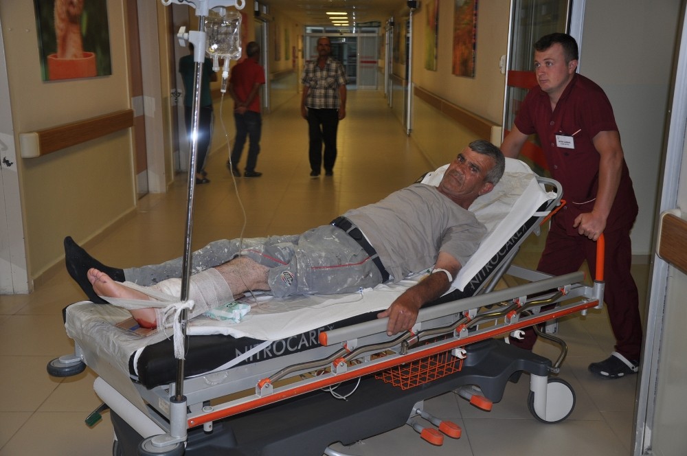 Asfalt İşçisine Otomobil Çarptı