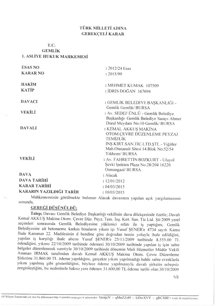 Gemlik Belediyesi Hortumlanan Milyonların Peşine Düştü