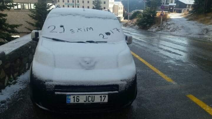 29 Ekimde Uludağda Kar Sürprizi