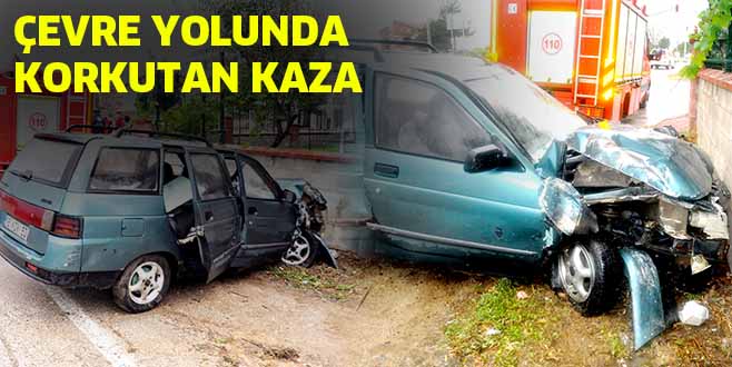 ÇEVRE YOLUNDA KORKUTAN KAZA