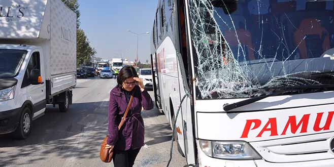 OTOBÜS KAZASI KORKUTTU