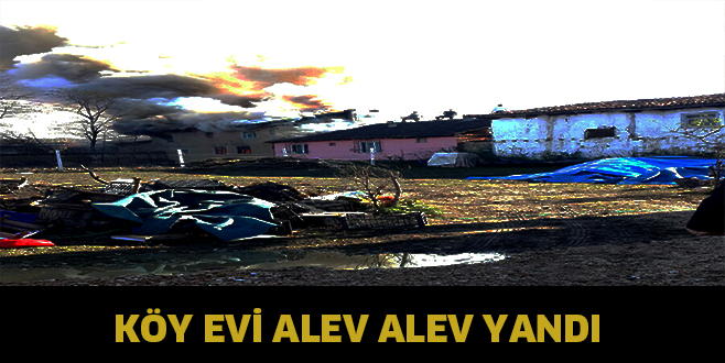 Köy evi alev alev yandı