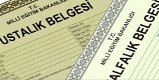 KALFALIK VE USTALIK BELGELERİNDE  YENİ DÖNEM