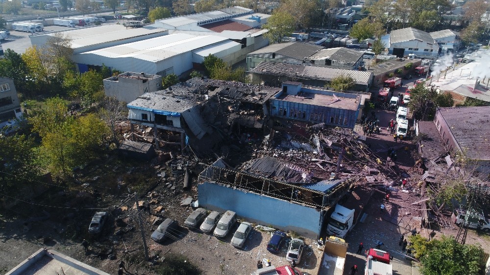 Bursada Patlama Bölgesi Havadan Görüntülendi