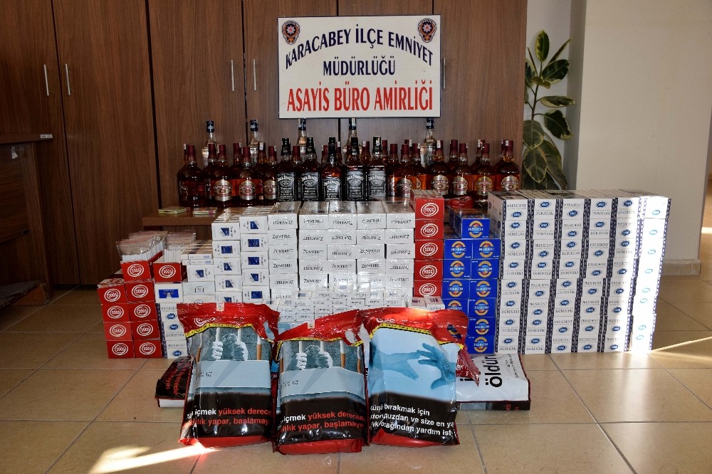Karacabeyde Gümrük Kaçağı Sigara Ve İçki Operasyonu
