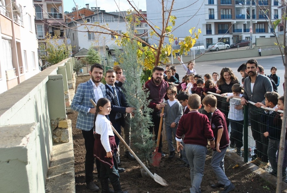 Şehit Öğretmenler İçin Fidan Diktiler