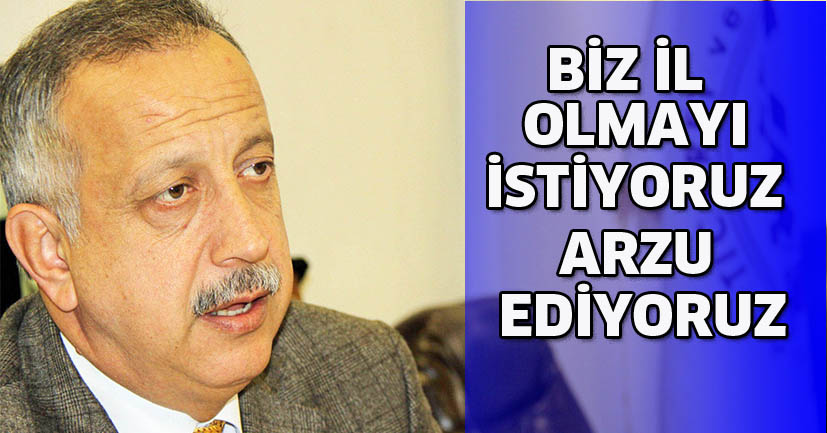 Biz il olmayı istiyoruz, arzu ediyoruz
