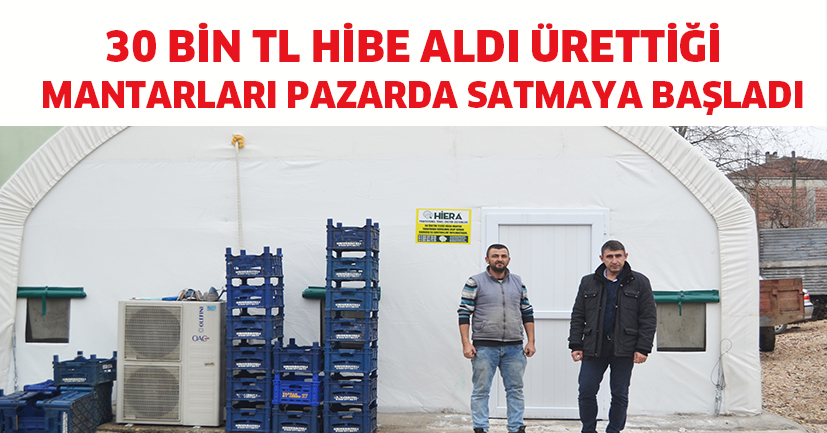 30 Bin TL hibe aldı, Ürettiği mantarları pazarda satmaya başladı