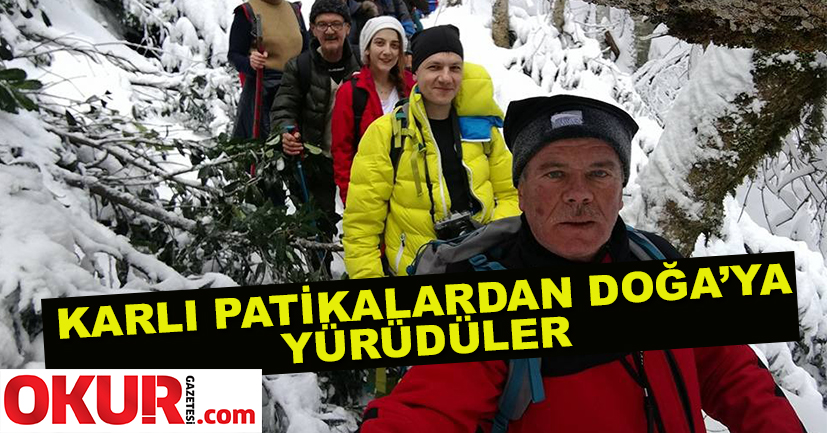 Karlı patikalardan doğaya yürüdüler