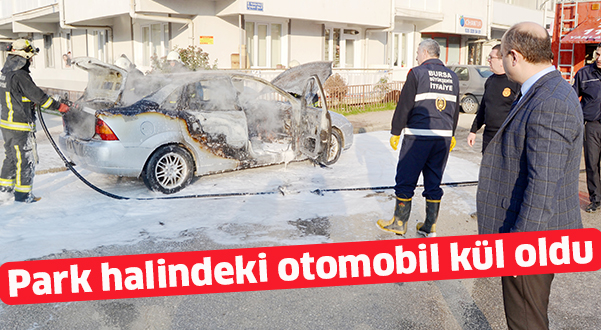 Park halindeki otomobil kül oldu