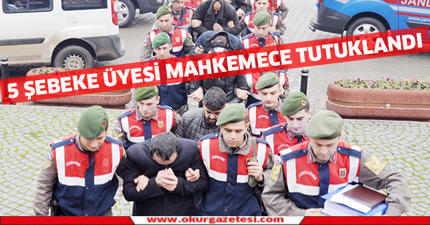 5 şebeke üyesi mahkemece tutuklandı