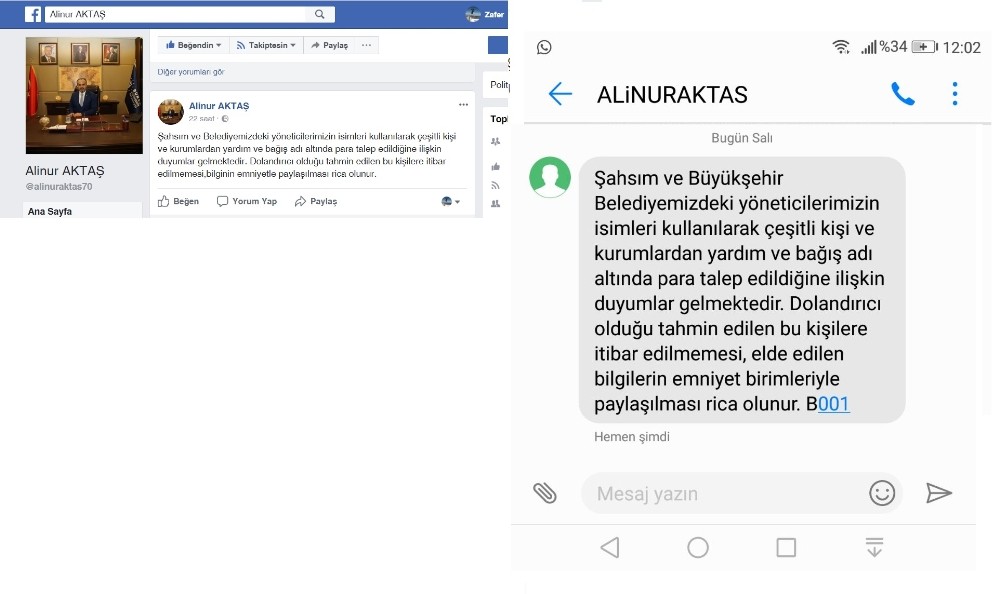 Büyükşehir Belediyesinden Dolandırıcılık Uyarısı