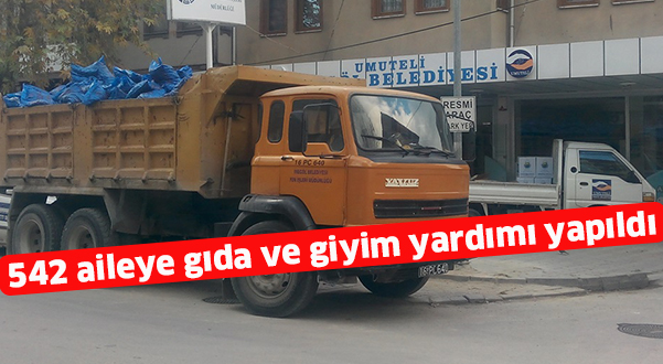 542 aileye gıda ve giyim  yardımı yapıldı