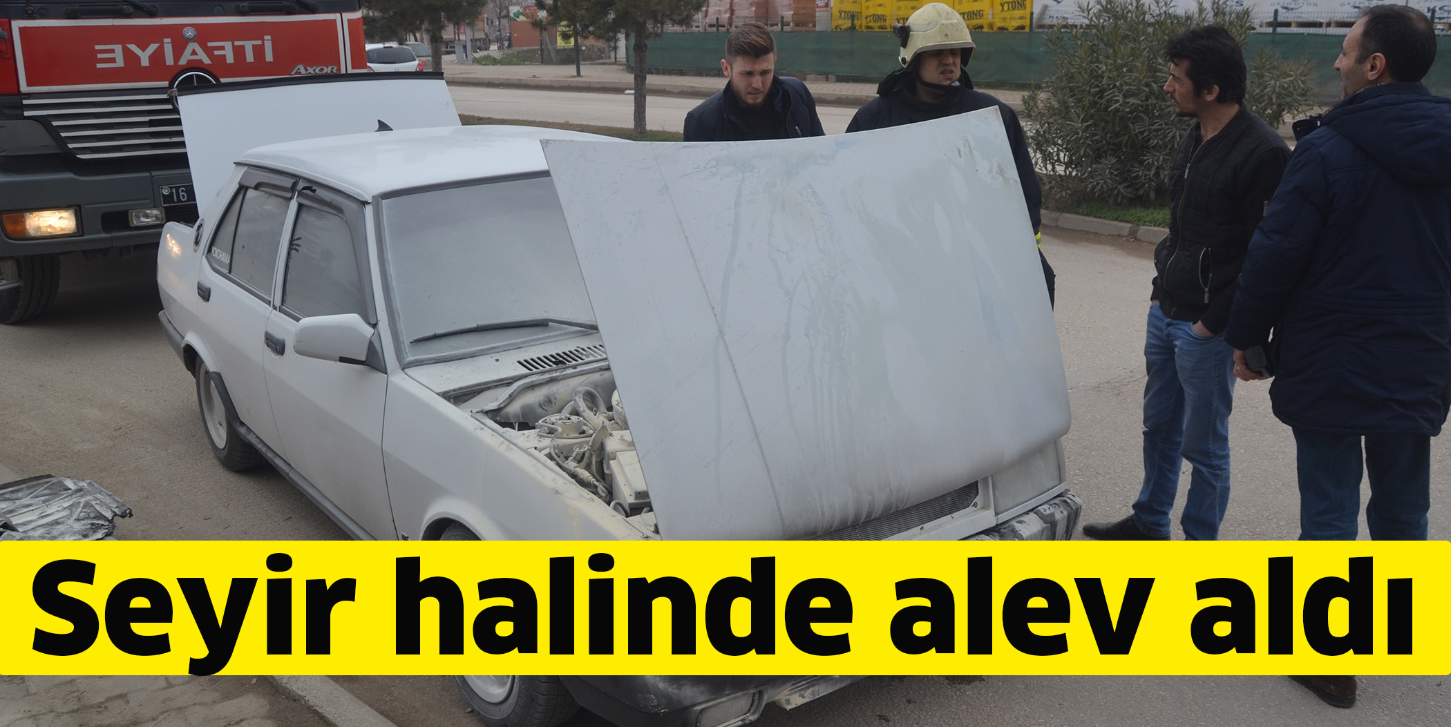 Seyir halinde alev aldı