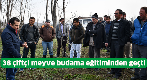 38 çiftçi meyve budama eğitiminden geçti