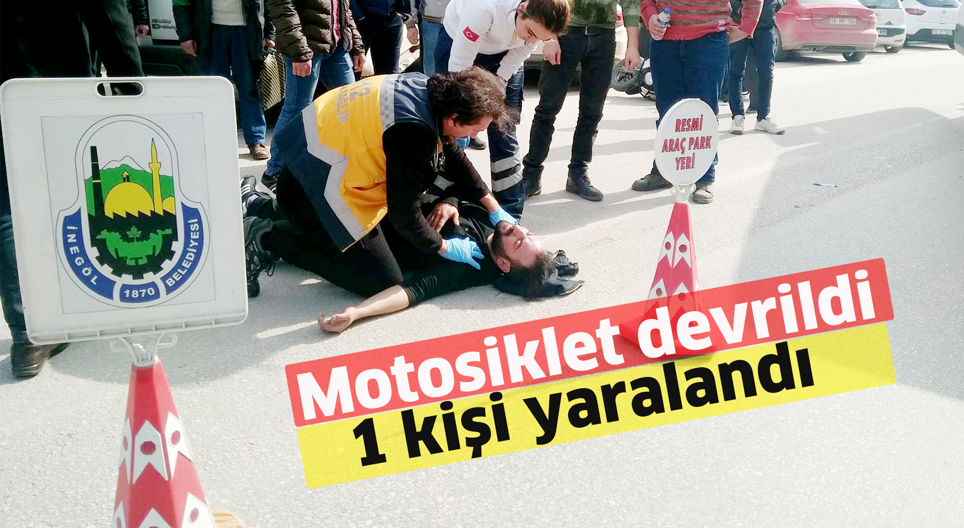 Motosiklet devrildi 1 kişi yaralandı