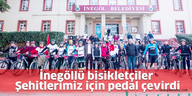 İnegöllü bisikletçiler  Şehitlerimiz için pedal çevirdi