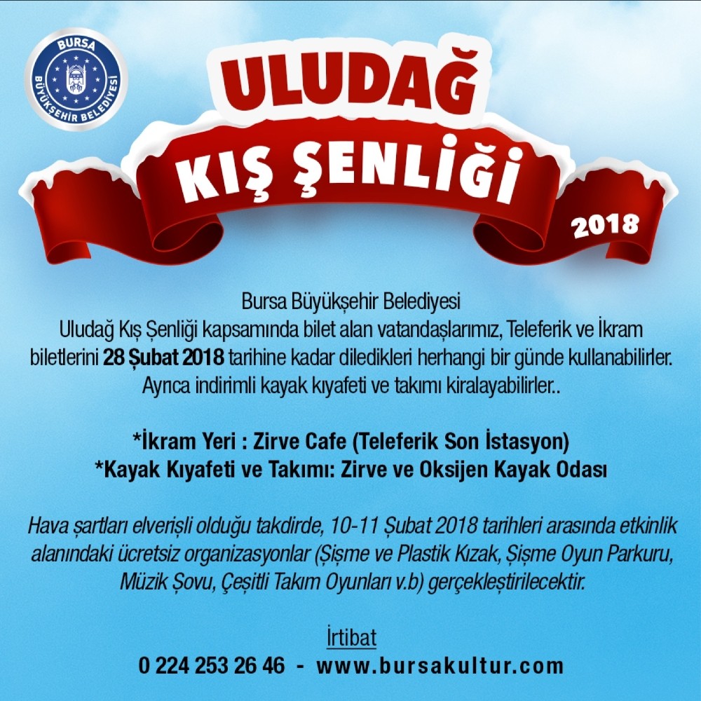 ‘Uludağ Kış Şenliği 10-11 Şubatta Yapılacak