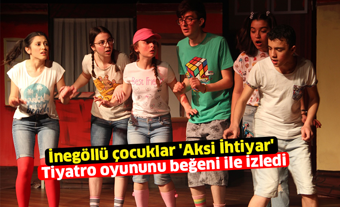 İnegöllü çocuklar ‘Aksi İhtiyar’  tiyatro oyununu beğeni ile izledi