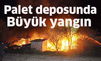 Palet deposunda büyük yangın