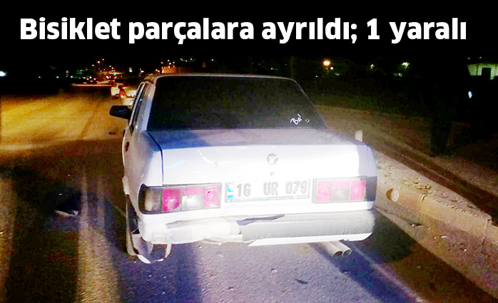 Bisiklet parçalara ayrıldı; 1 yaralı