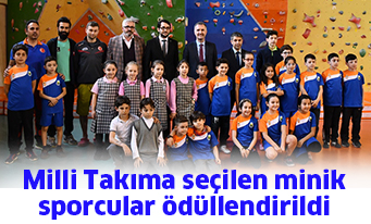 Milli Takıma seçilen minik sporcular ödüllendirildi
