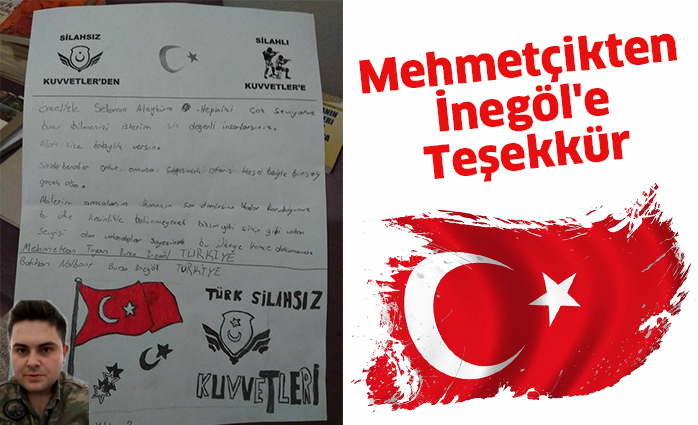 Mehmetçikten İnegöl’e teşekkür