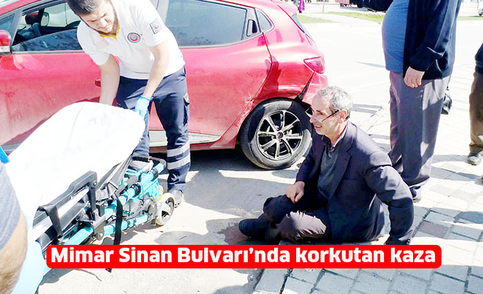 Mimar Sinan Bulvarı’nda korkutan kaza