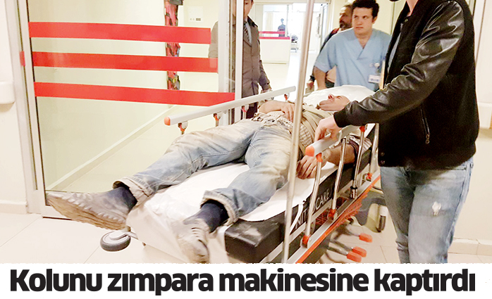 Kolunu zımpara makinesine kaptırdı