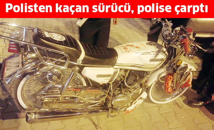 Polisten kaçan sürücü, polise çarptı