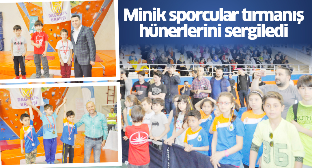 Minik sporcular tırmanış hünerlerini sergiledi
