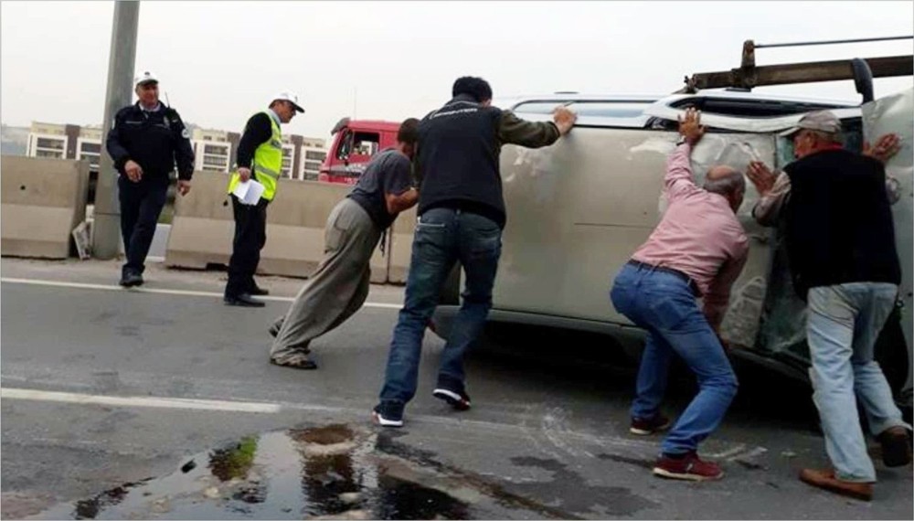 Alkollü Sürücü Takla Attı