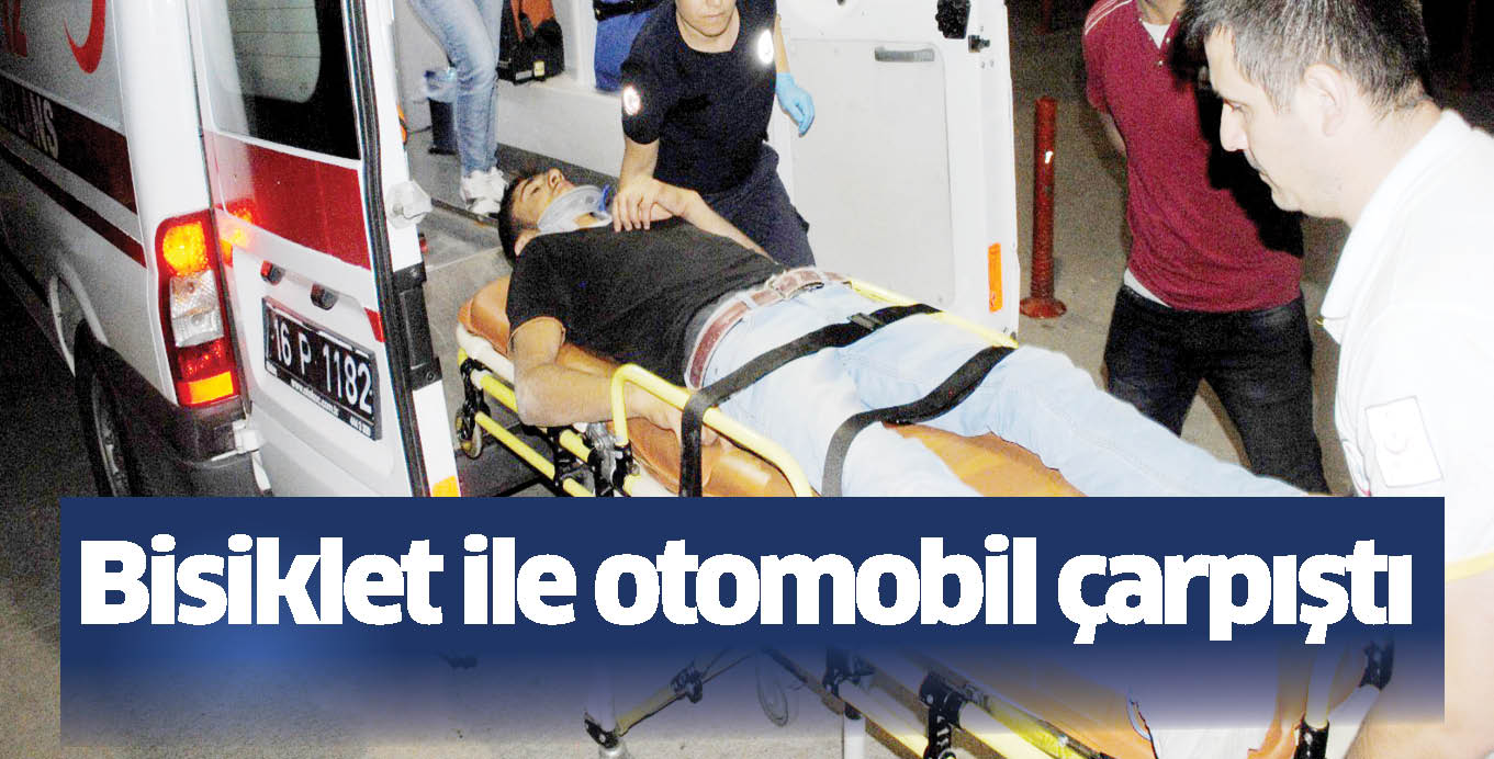 Bisiklet ile otomobil çarpıştı