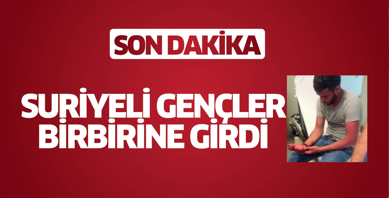 SURİYELİ GENÇLER BİRBİRİNE GİRDİ