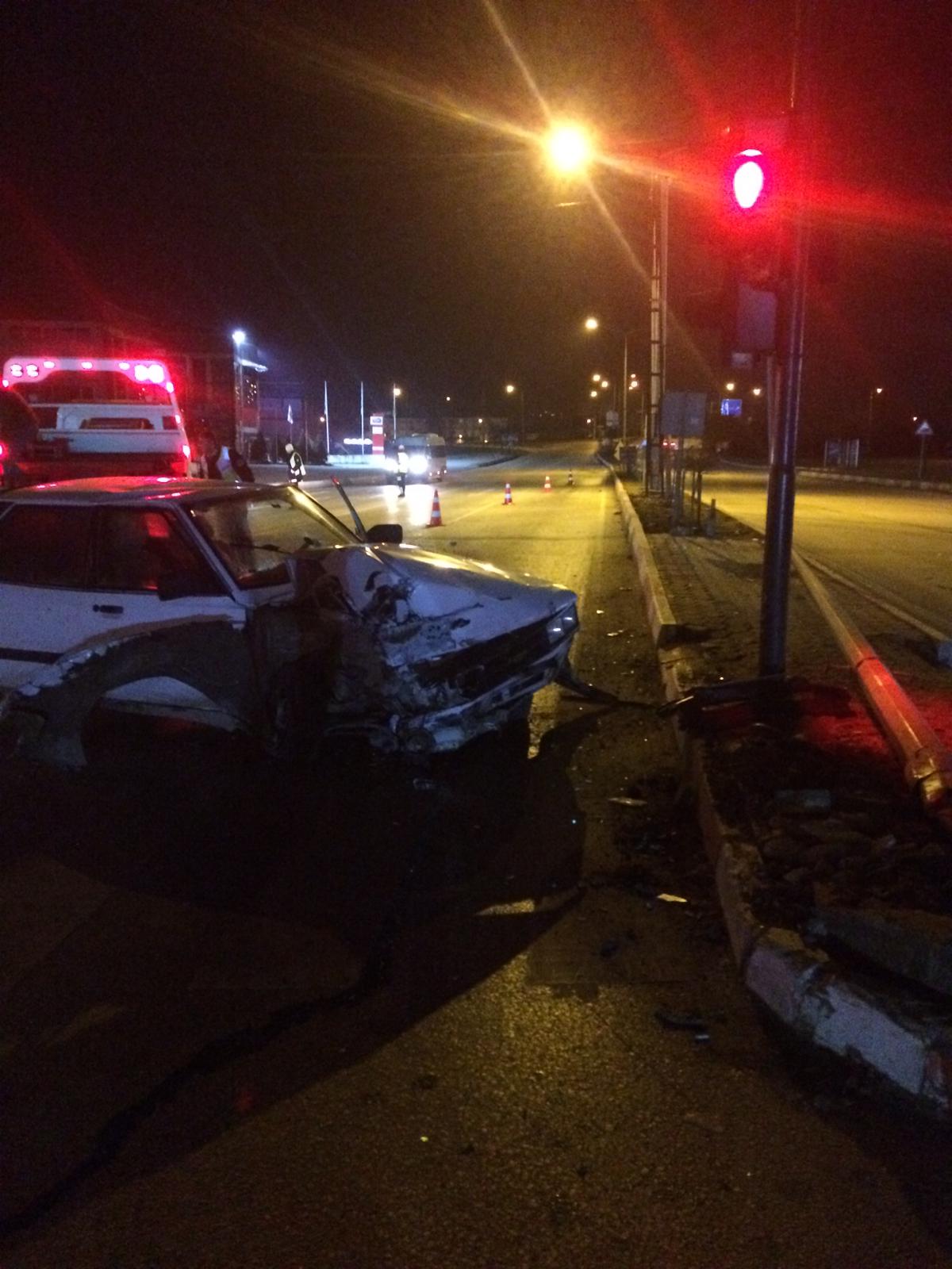 LPG’Lİ ARAÇ KAZAYA KARIŞTI YÜREKLER AĞZA GELDİ