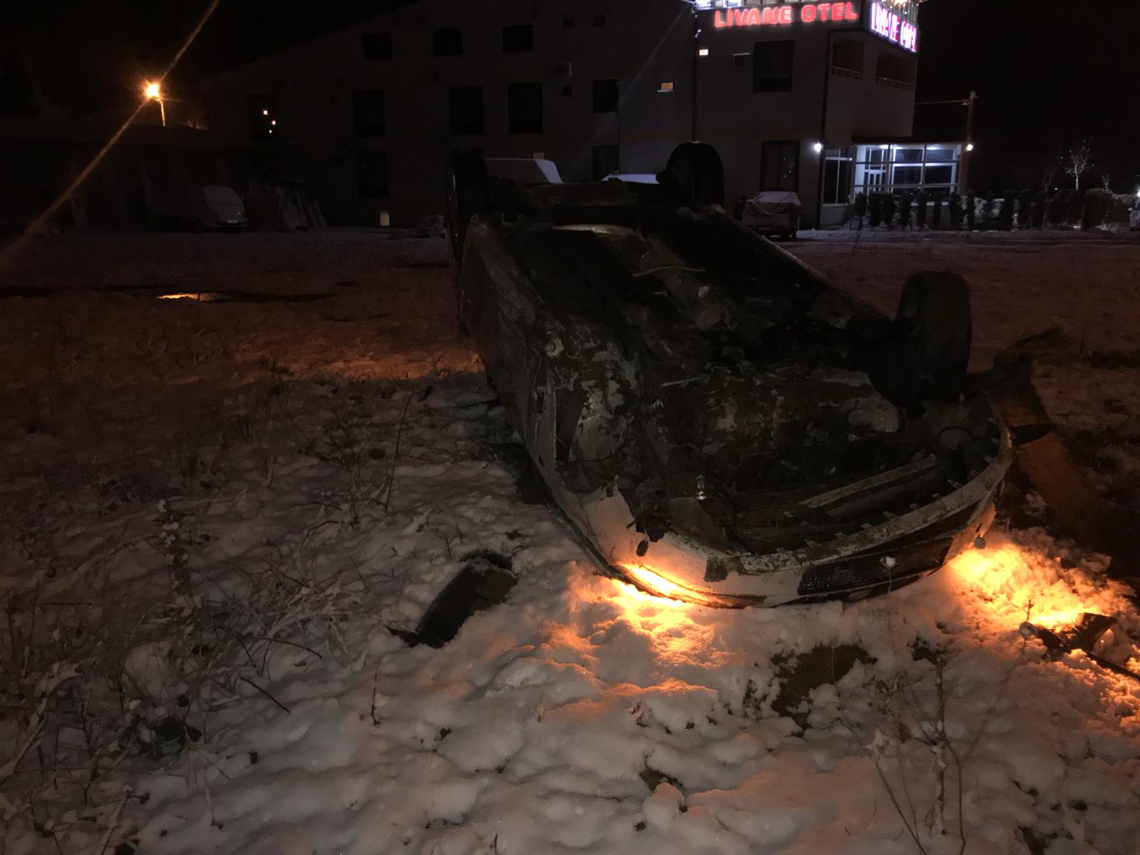 Kontrolden çıkan otomobil takla attı