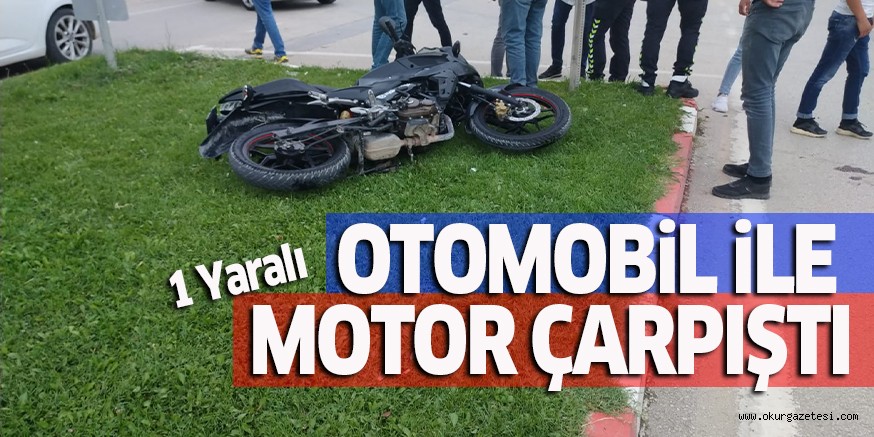 OTOMOBiL iLE MOTOR ÇARPIŞTI