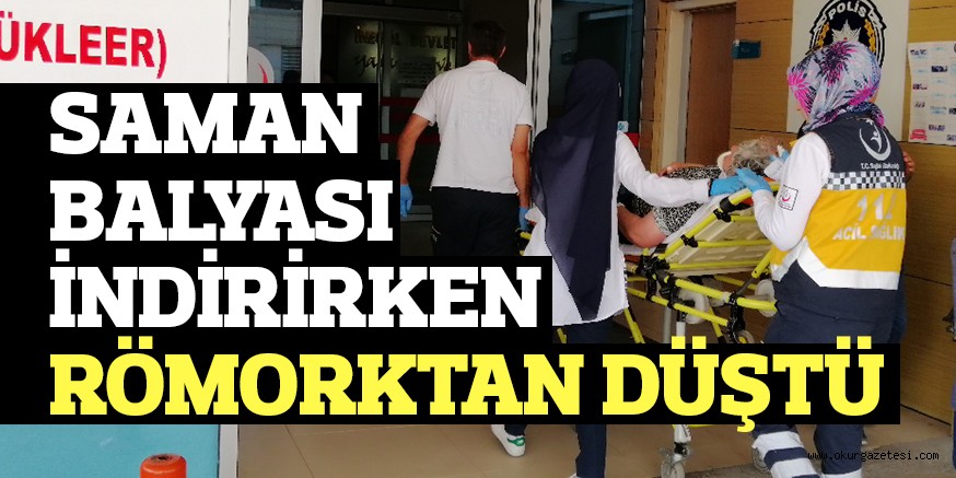 SAMAN BALYASI İNDİRİRKEN  RÖMORKTAN DÜŞTÜ