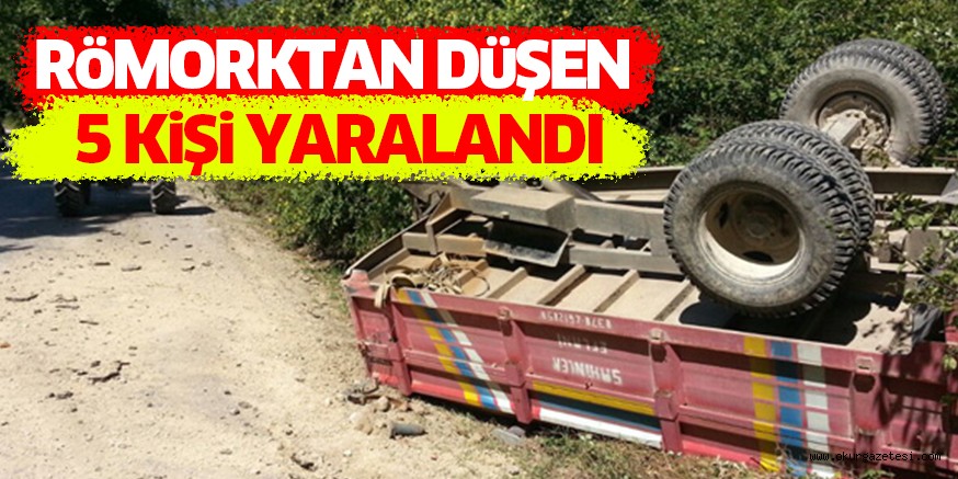 RöMORKTAN DüŞEN 5 KiŞi YARALANDI