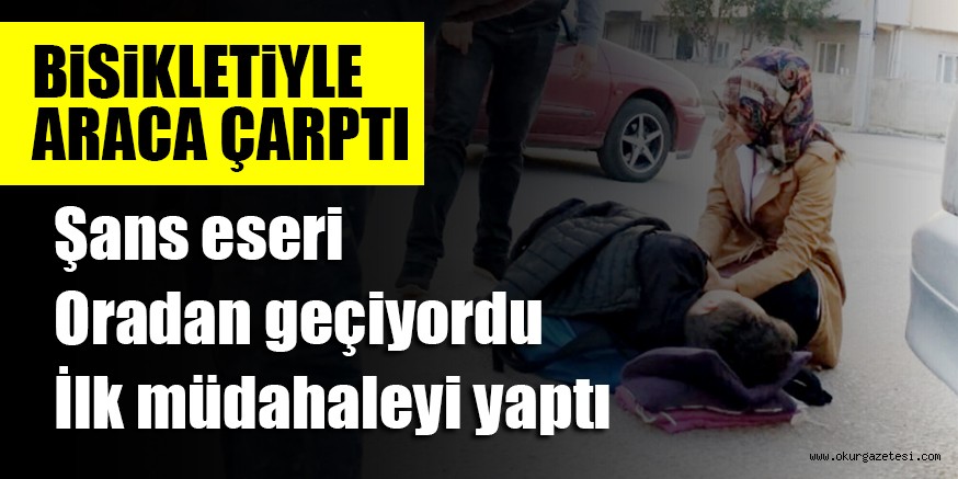 BiSiKLETiYLE ARACA ÇARPTI