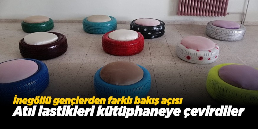 ATIK LASTİKLER İLE KÜTÜPHANEYİ TASARLADILAR