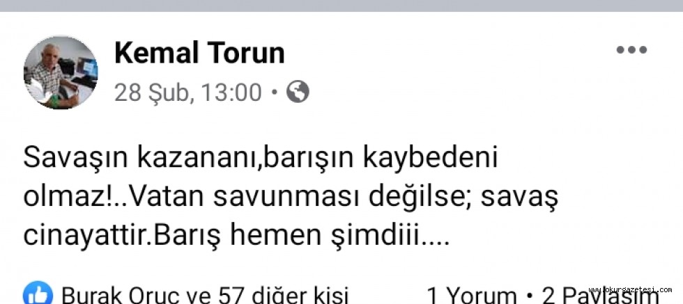 CHP ilçe başkanı Kemal Torun’dan HDP sloganı